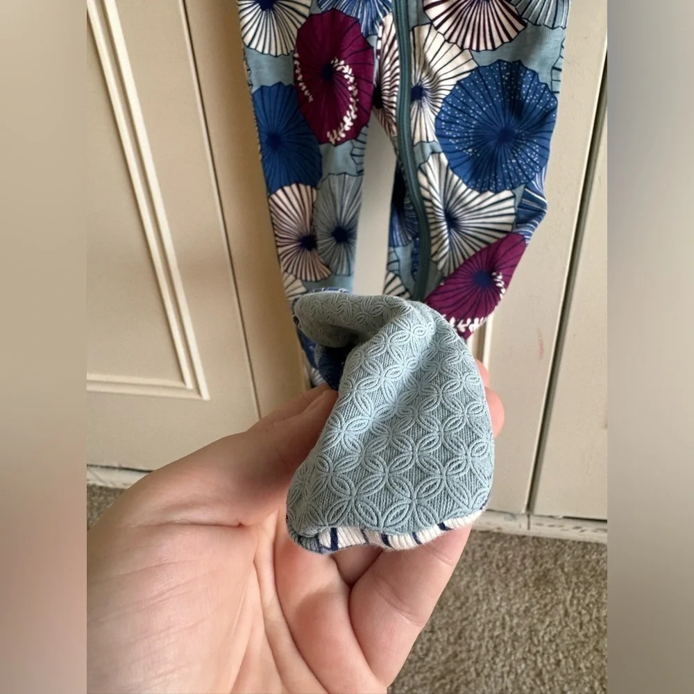 Tea 1 Piece Zip Up Footie With NonSlip Grips!